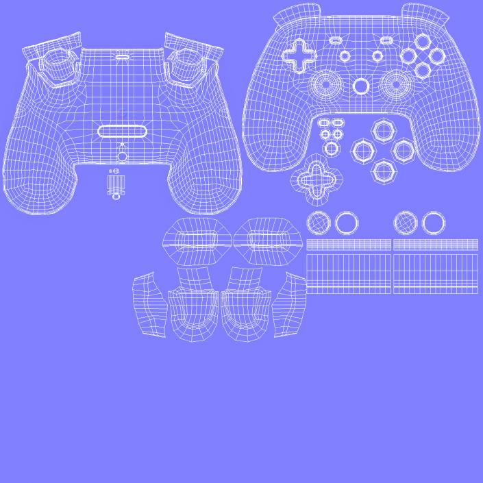 Blue Google Stadia Controller 3D model