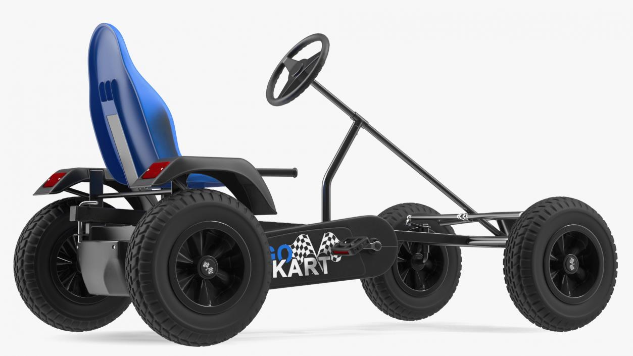 Blue Pedal Go Kart Rigged for Maya 3D model