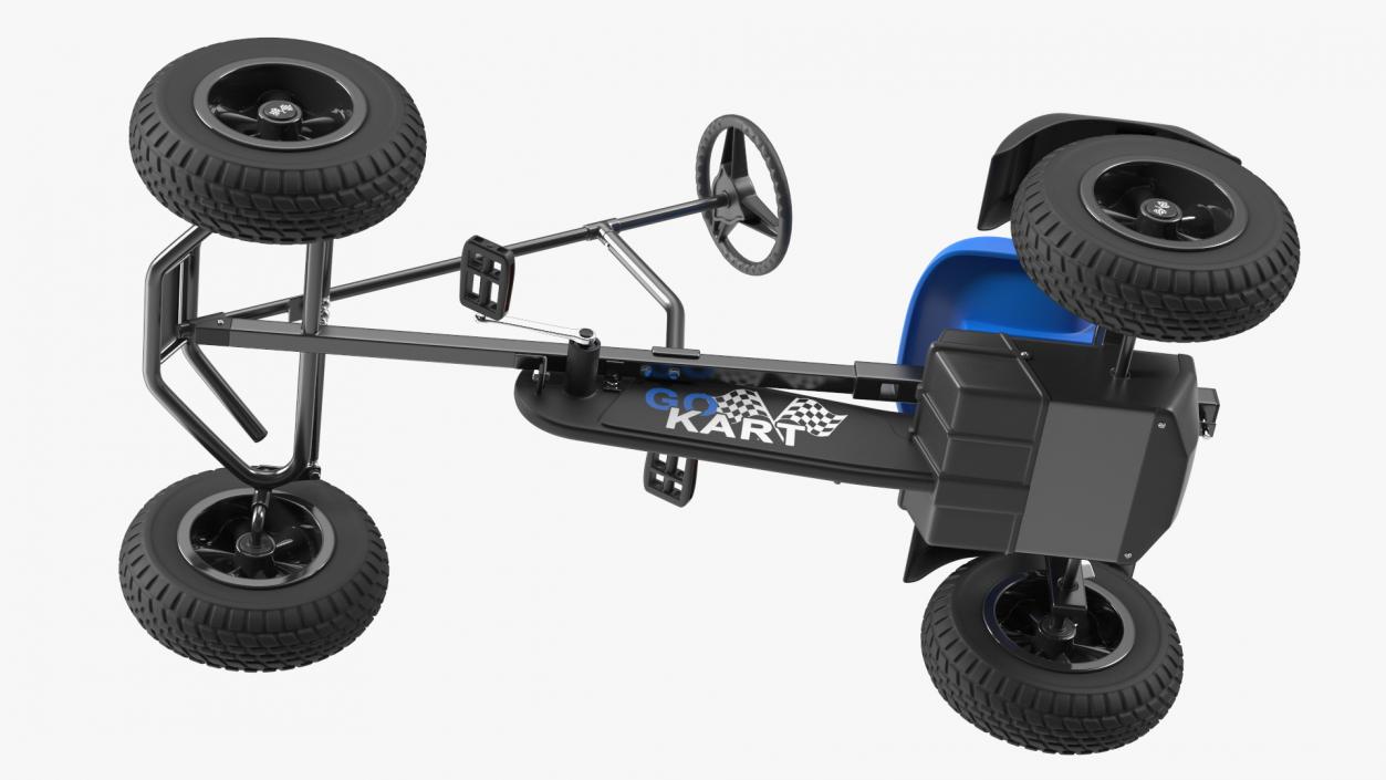 Blue Pedal Go Kart Rigged for Cinema 4D 3D model