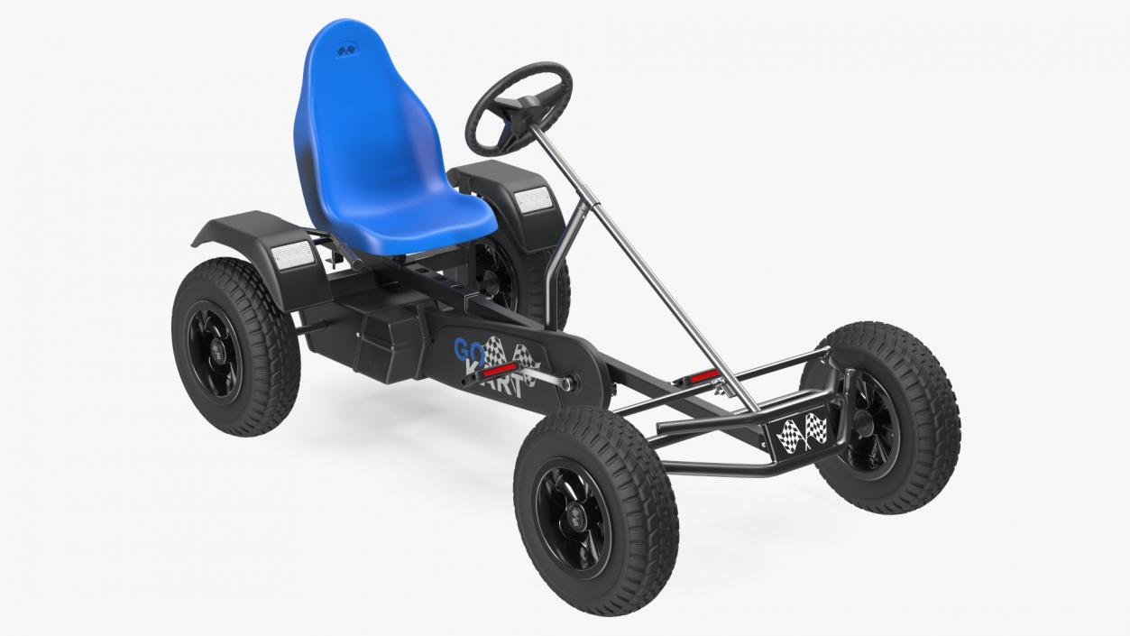 Blue Pedal Go Kart Rigged for Cinema 4D 3D model