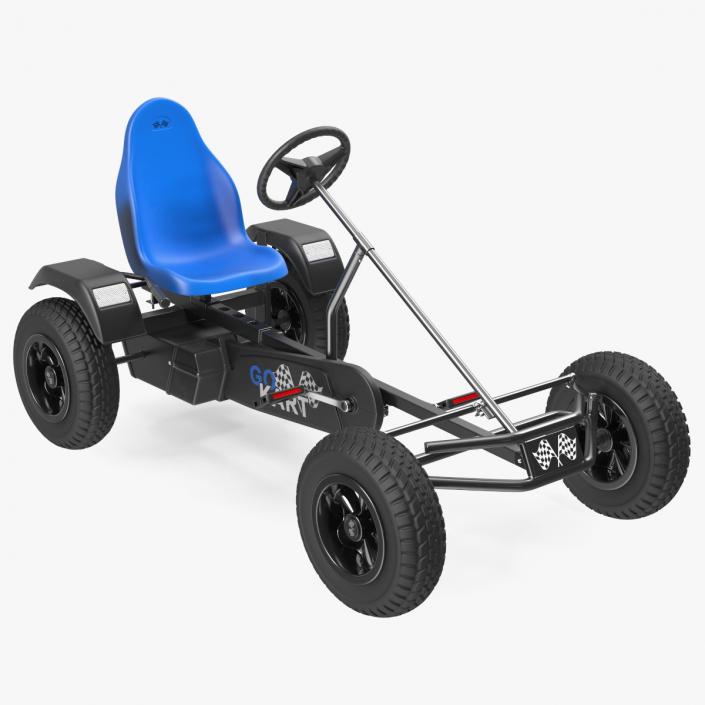 Blue Pedal Go Kart Rigged for Maya 3D model