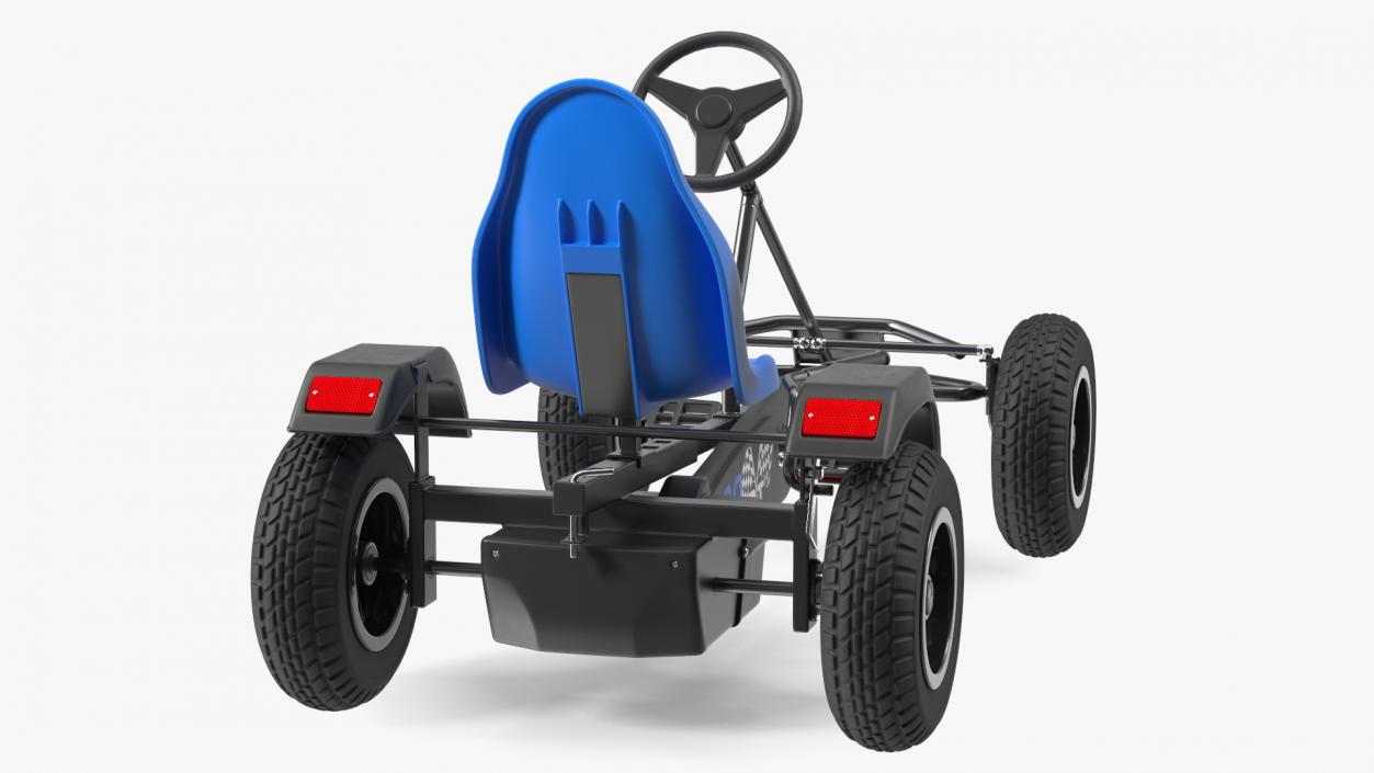 Blue Pedal Go Kart Rigged for Cinema 4D 3D model