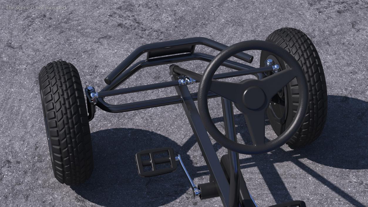 Blue Pedal Go Kart Rigged for Maya 3D model