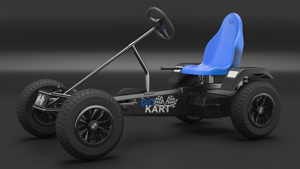 Blue Pedal Go Kart Rigged for Maya 3D model