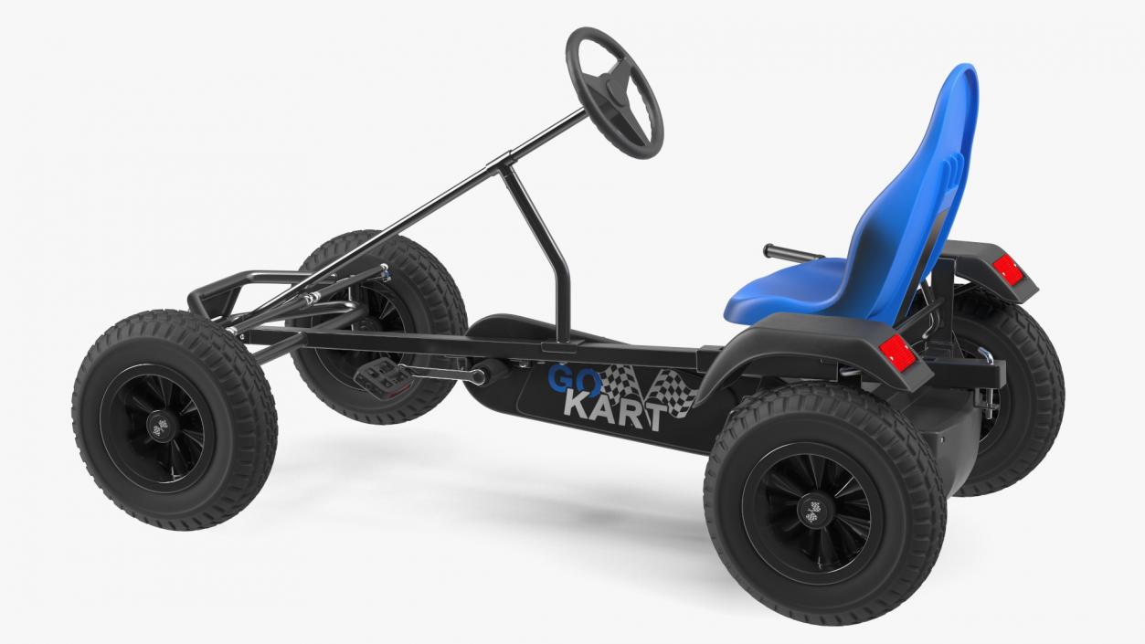 Blue Pedal Go Kart Rigged for Maya 3D model