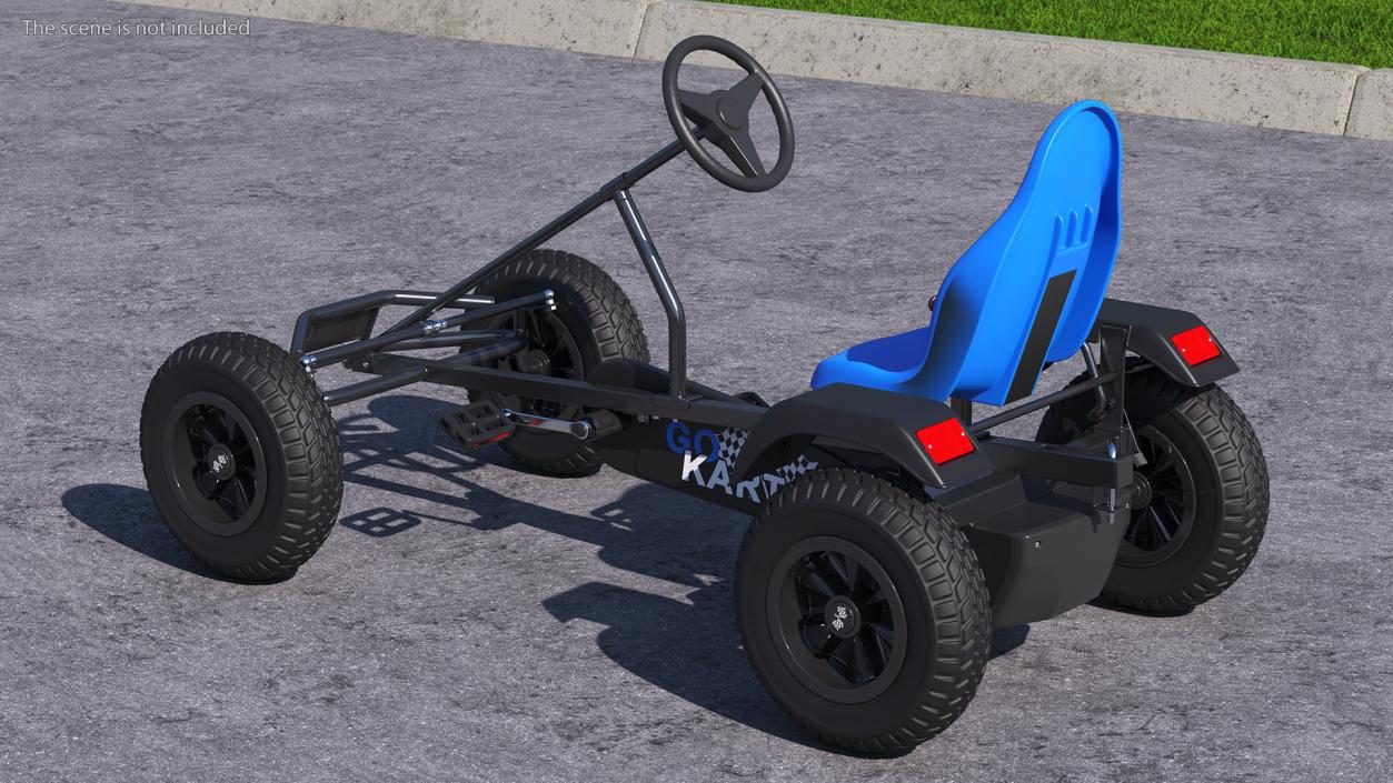 Blue Pedal Go Kart Rigged for Maya 3D model