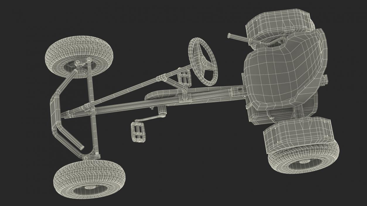 Blue Pedal Go Kart Rigged for Maya 3D model