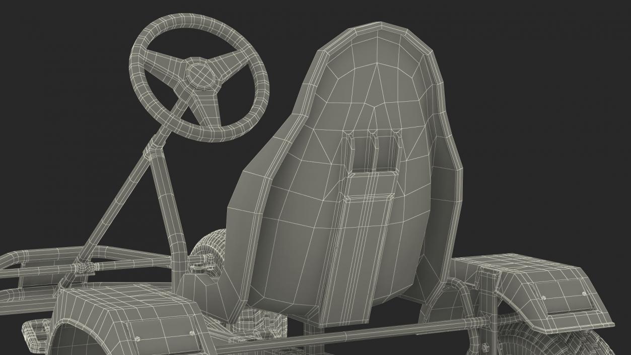 Blue Pedal Go Kart Rigged for Maya 3D model