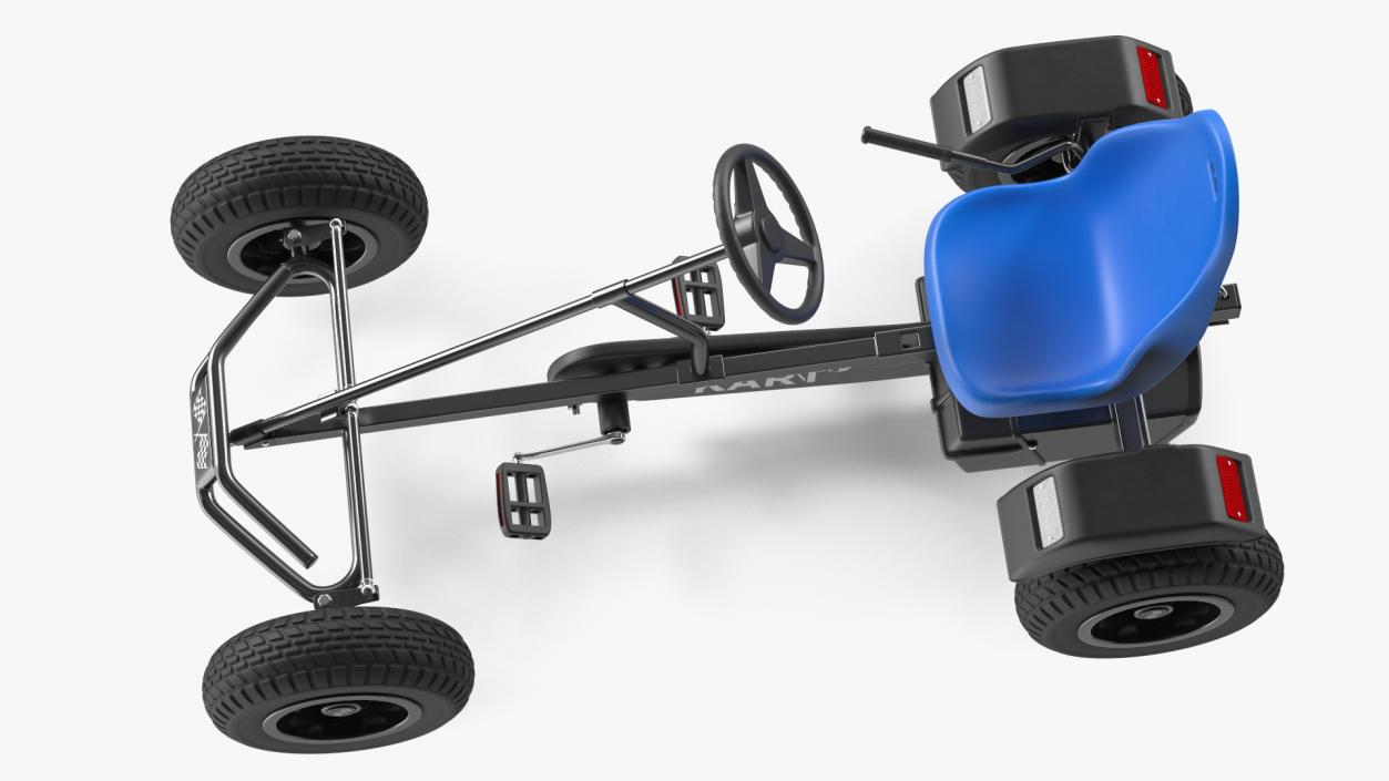 Blue Pedal Go Kart Rigged for Cinema 4D 3D model