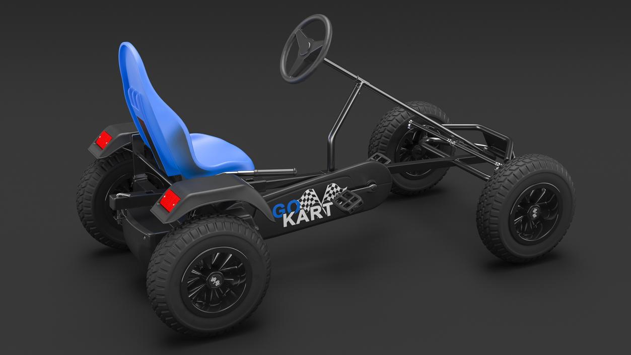 Blue Pedal Go Kart Rigged for Cinema 4D 3D model