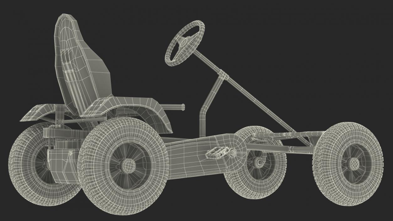 Blue Pedal Go Kart Rigged for Maya 3D model