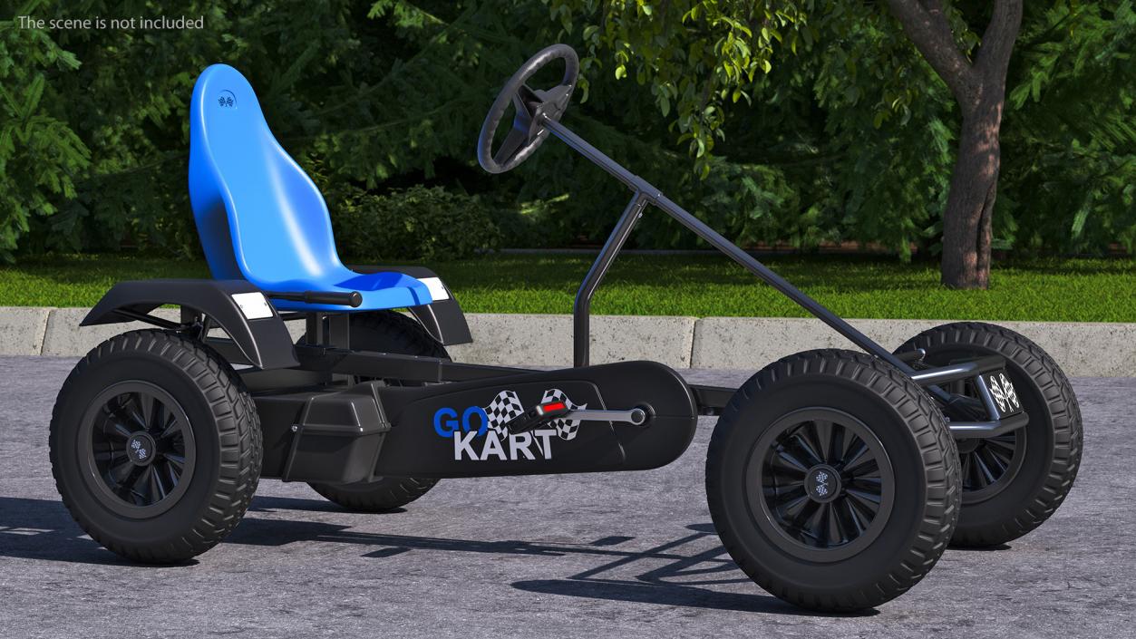 Blue Pedal Go Kart Rigged for Maya 3D model