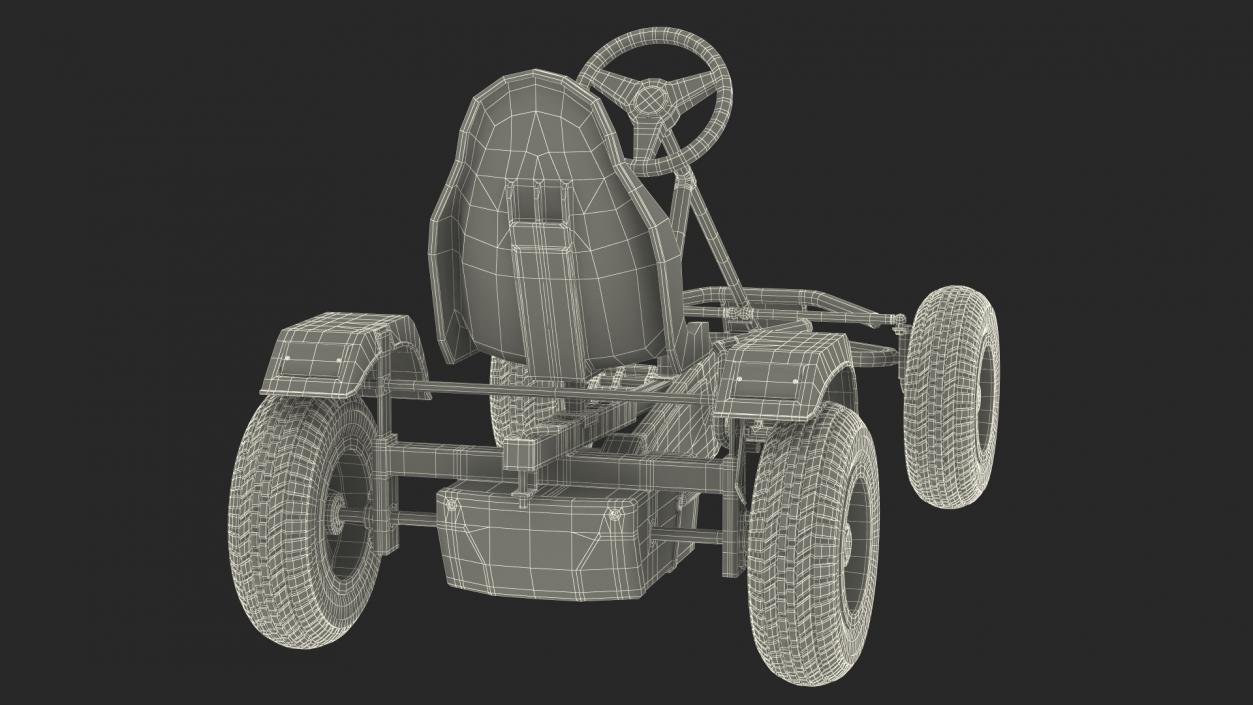 Blue Pedal Go Kart Rigged for Maya 3D model