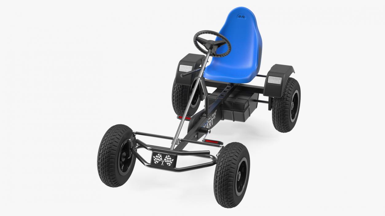 Blue Pedal Go Kart Rigged for Cinema 4D 3D model