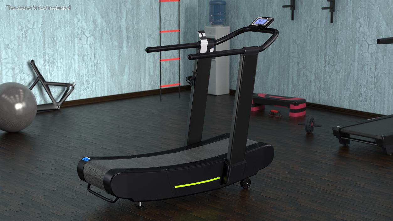 Curved Crossfit Treadmill Rigged 3D