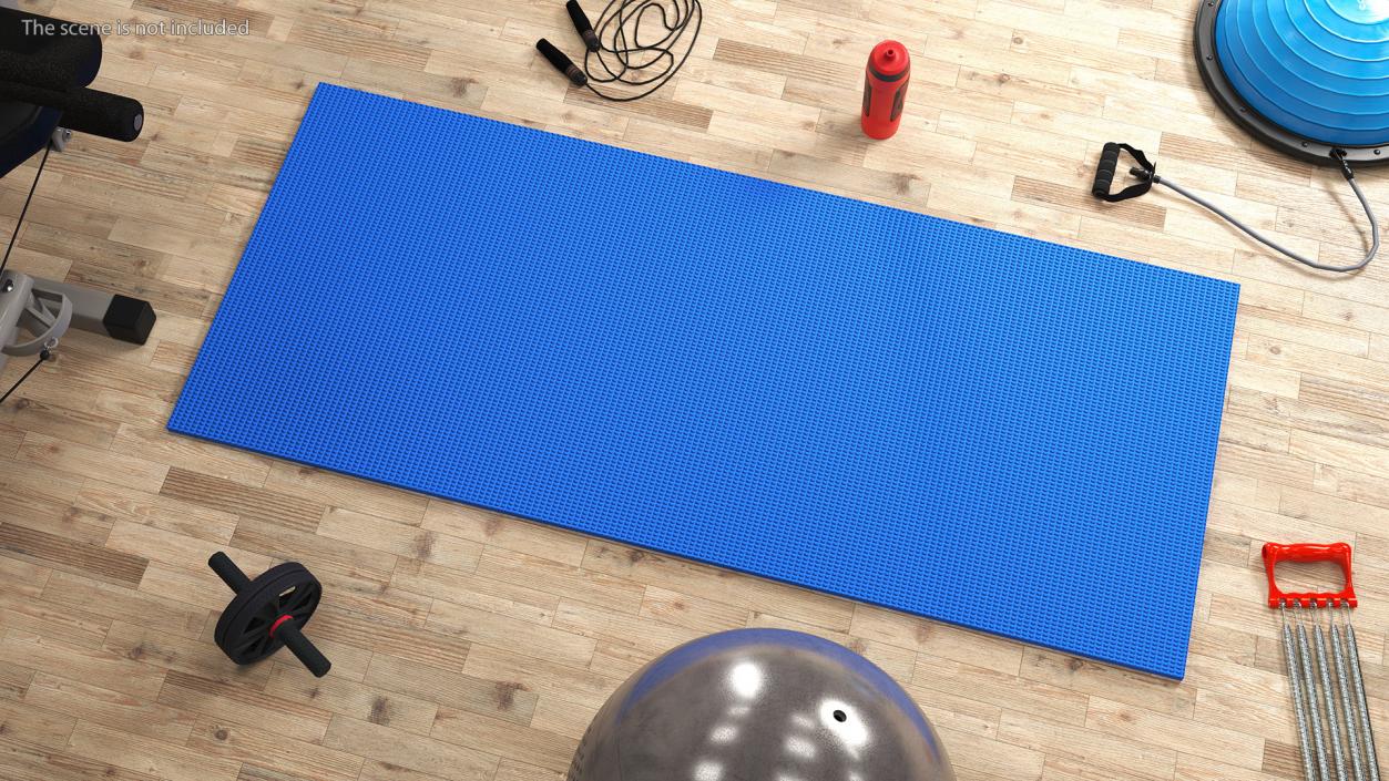 3D Blue Yoga Mat model