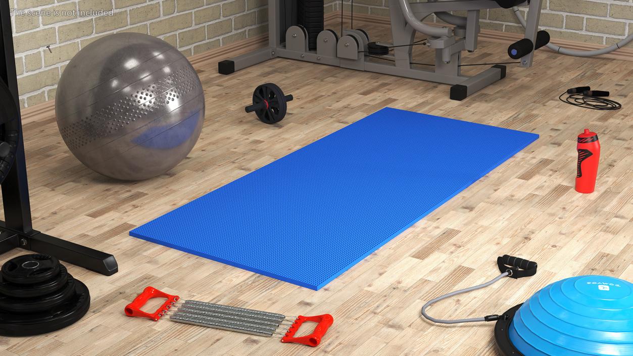 3D Blue Yoga Mat model