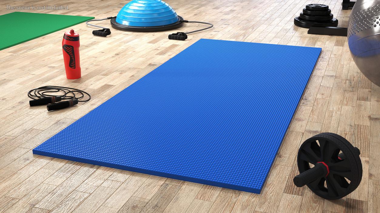 3D Blue Yoga Mat model