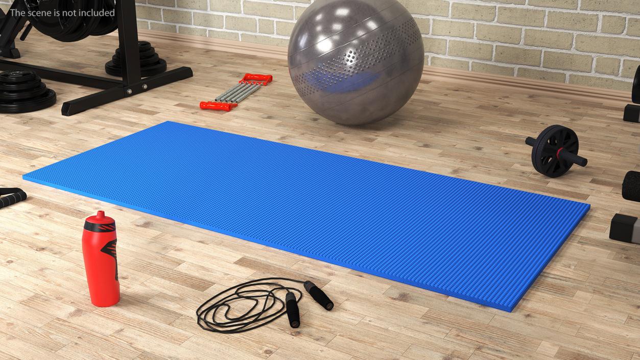 3D Blue Yoga Mat model