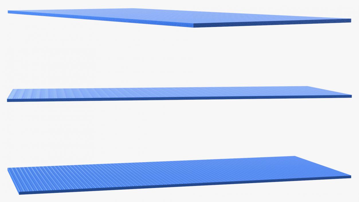 3D Blue Yoga Mat model