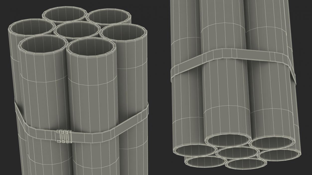 Thick Plastic Pipes Bundle 2 Meters 2 3D