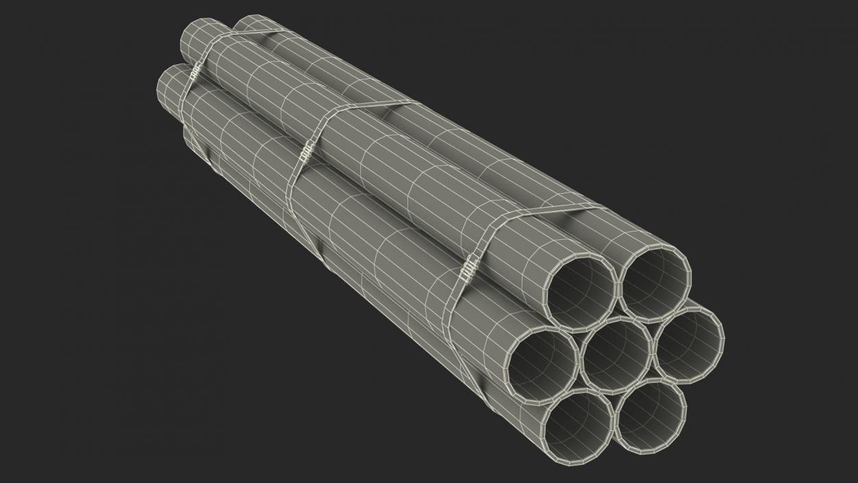 Thick Plastic Pipes Bundle 2 Meters 2 3D