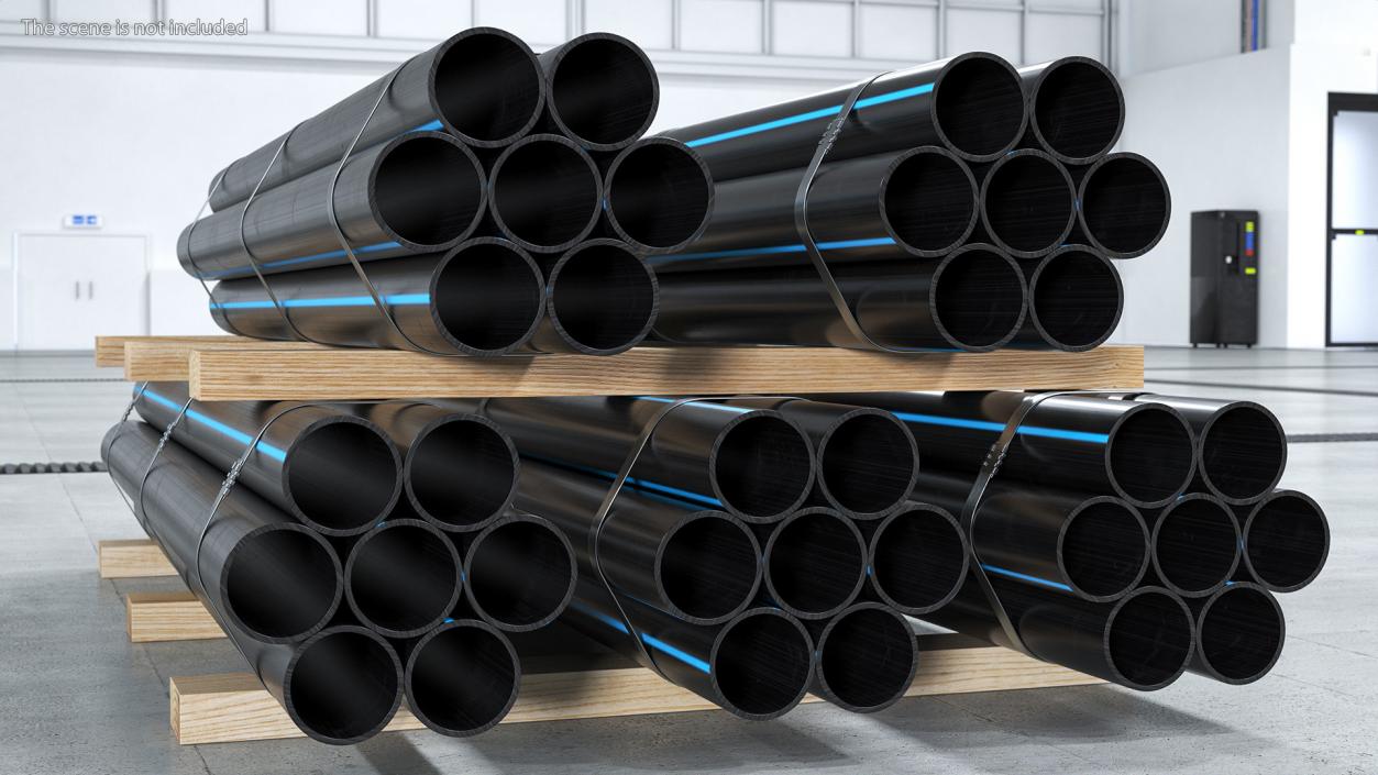 Thick Plastic Pipes Bundle 2 Meters 2 3D