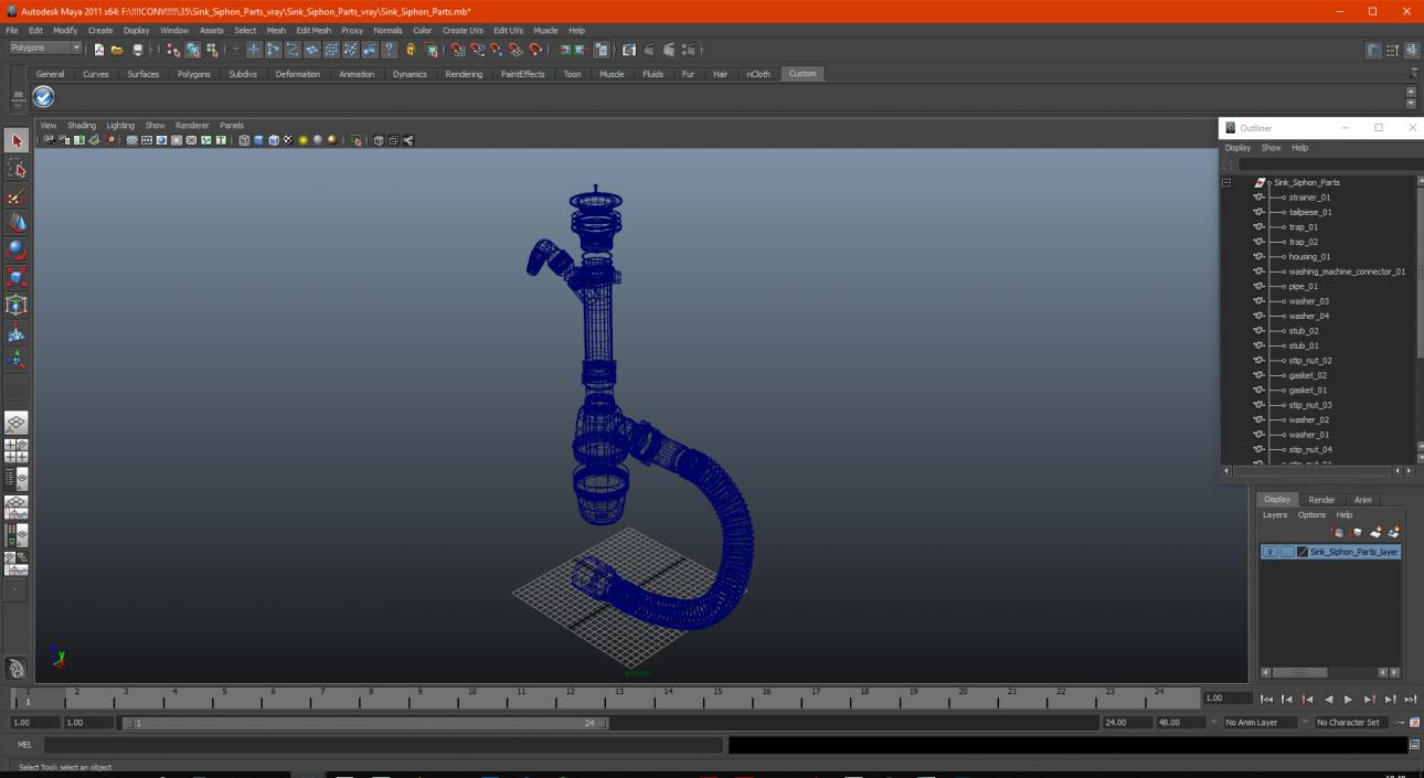 Sink Siphon Parts 3D