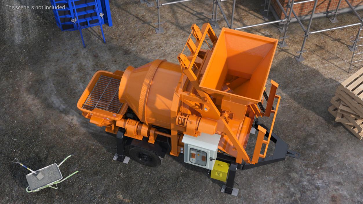 Portable Concrete Mixer Pump JBT40 3D model