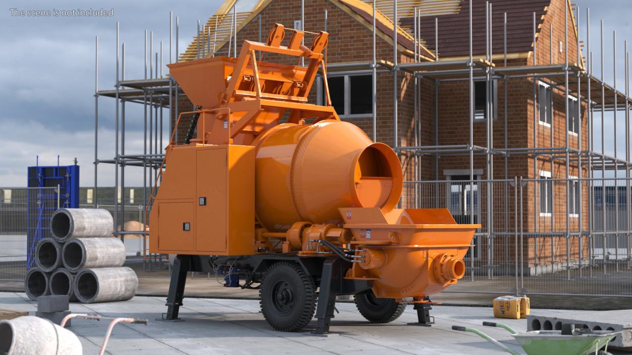 Portable Concrete Mixer Pump JBT40 3D model