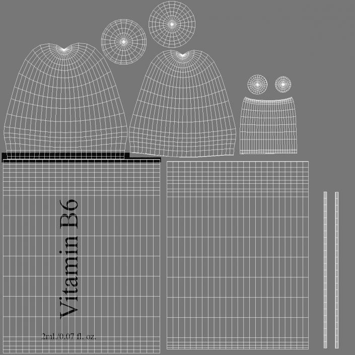 Pyridoxine B6 2ml Ampoule Opened 3D