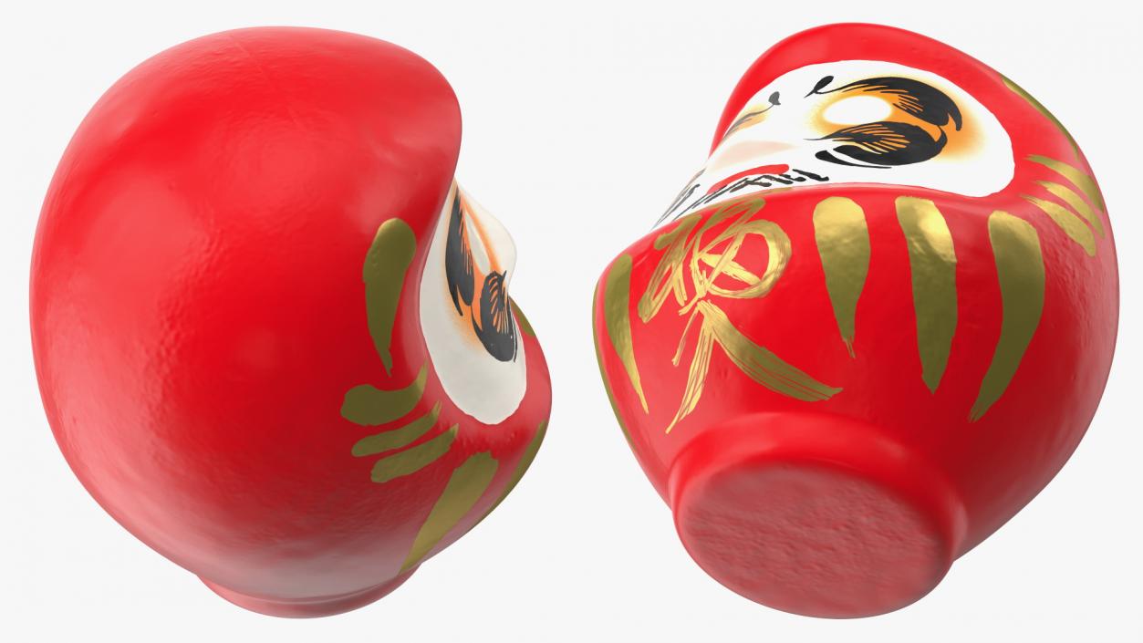 3D Traditional Japanese Daruma Doll Red