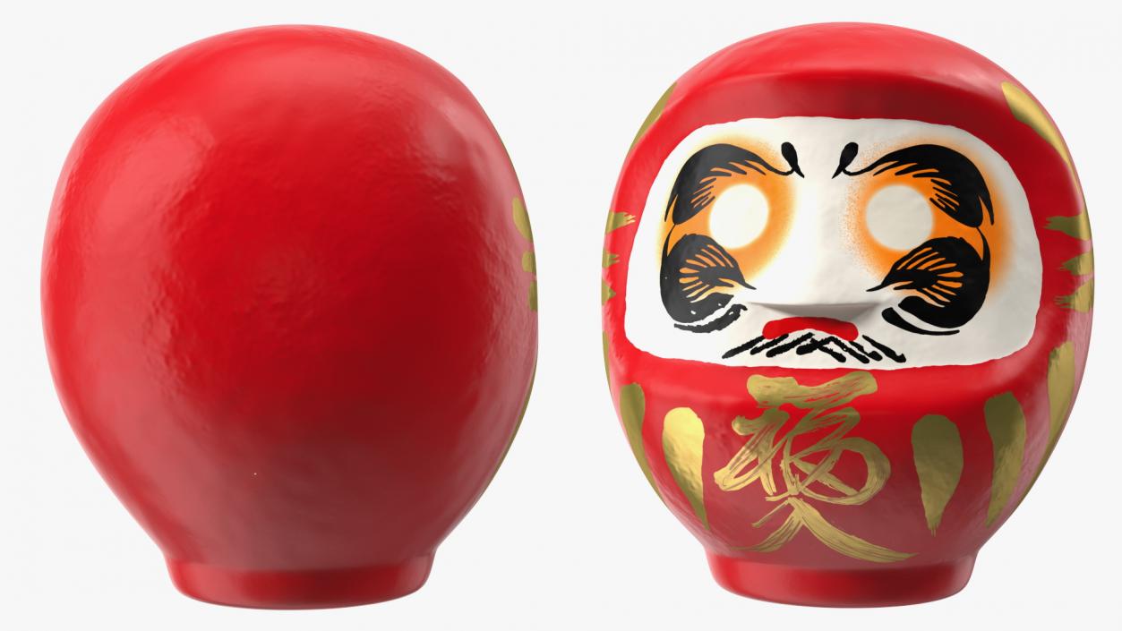 3D Traditional Japanese Daruma Doll Red