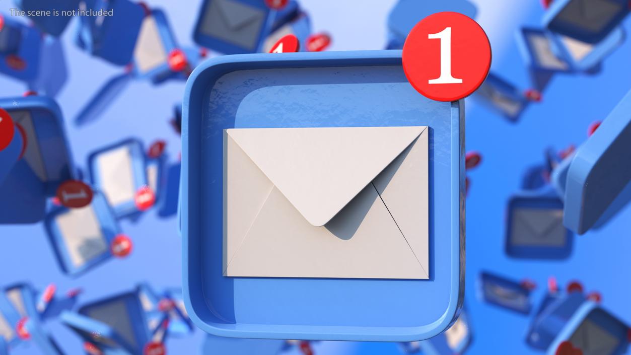 3D Email Notification Icon model