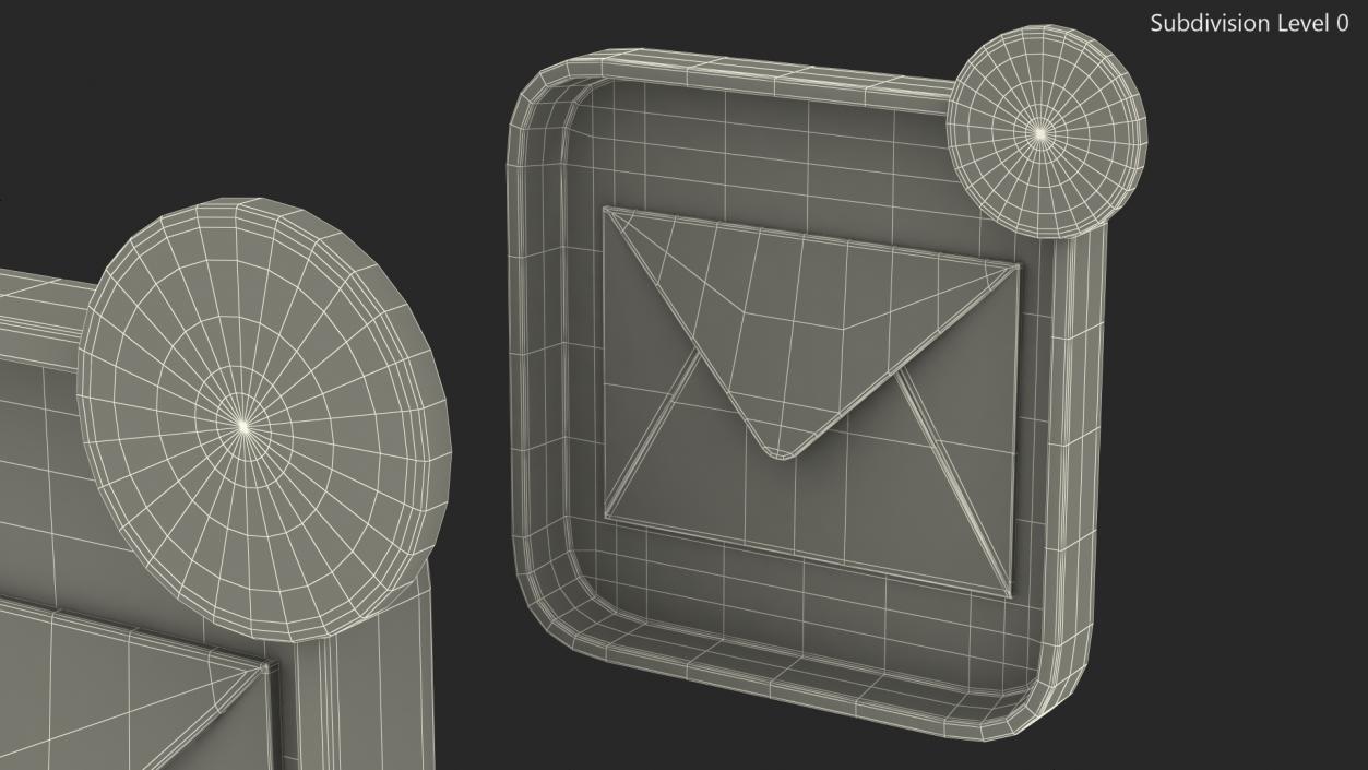 3D Email Notification Icon model