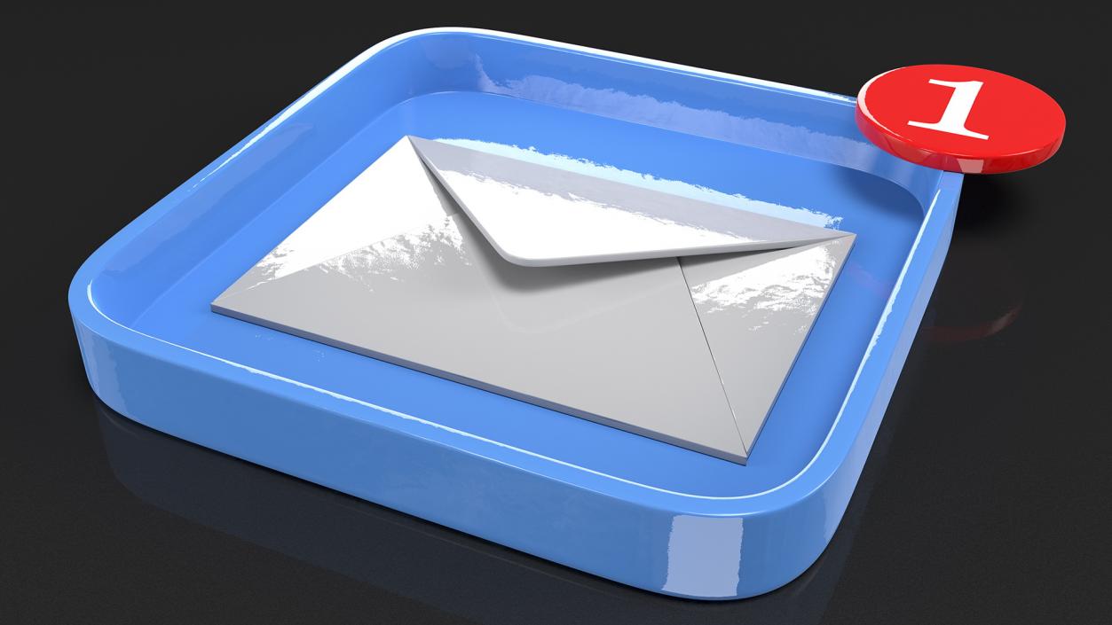 3D Email Notification Icon model