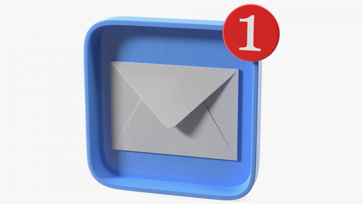 3D Email Notification Icon model