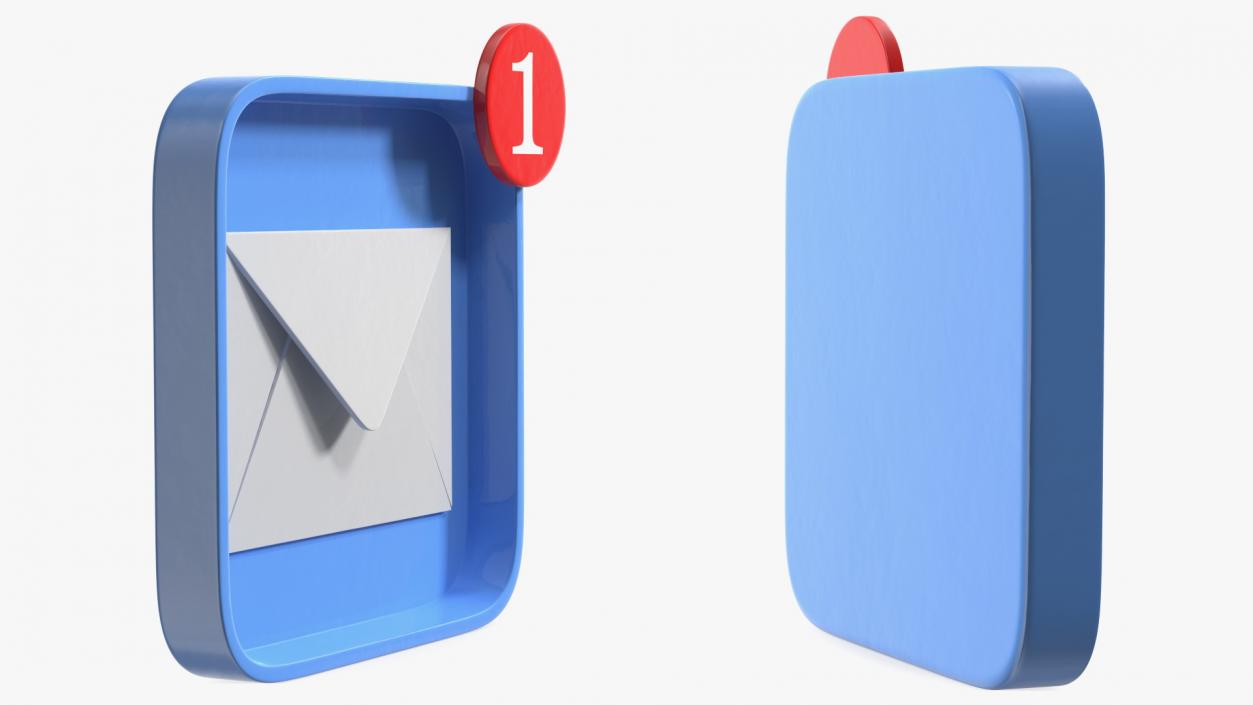 3D Email Notification Icon model