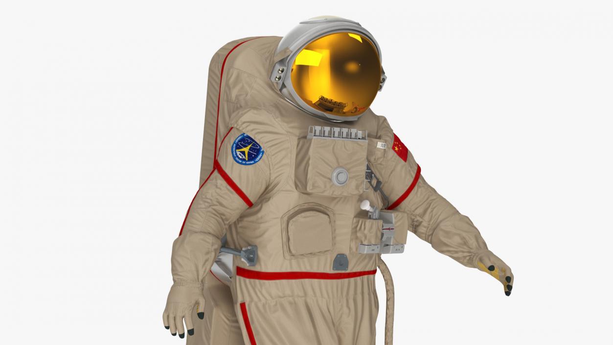 3D Astronaut Suit Haiying with Helmet Rigged