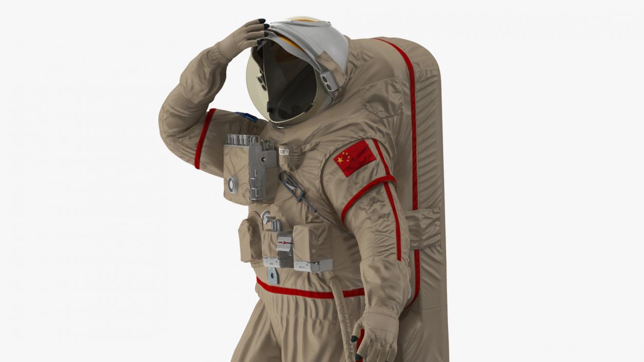 3D Astronaut Suit Haiying with Helmet Rigged