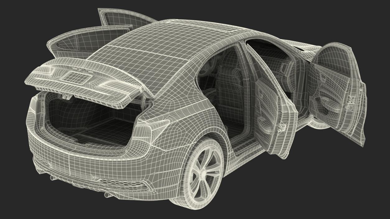 Luxury Sedan Generic Rigged 3D