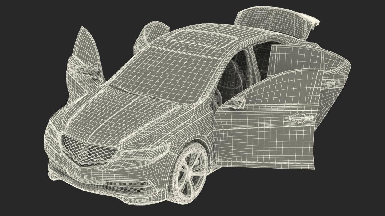 Luxury Sedan Generic Rigged 3D