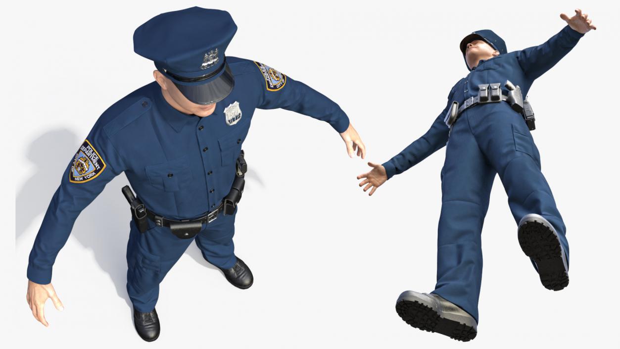 3D model NYPD Police Officer Fur Rigged