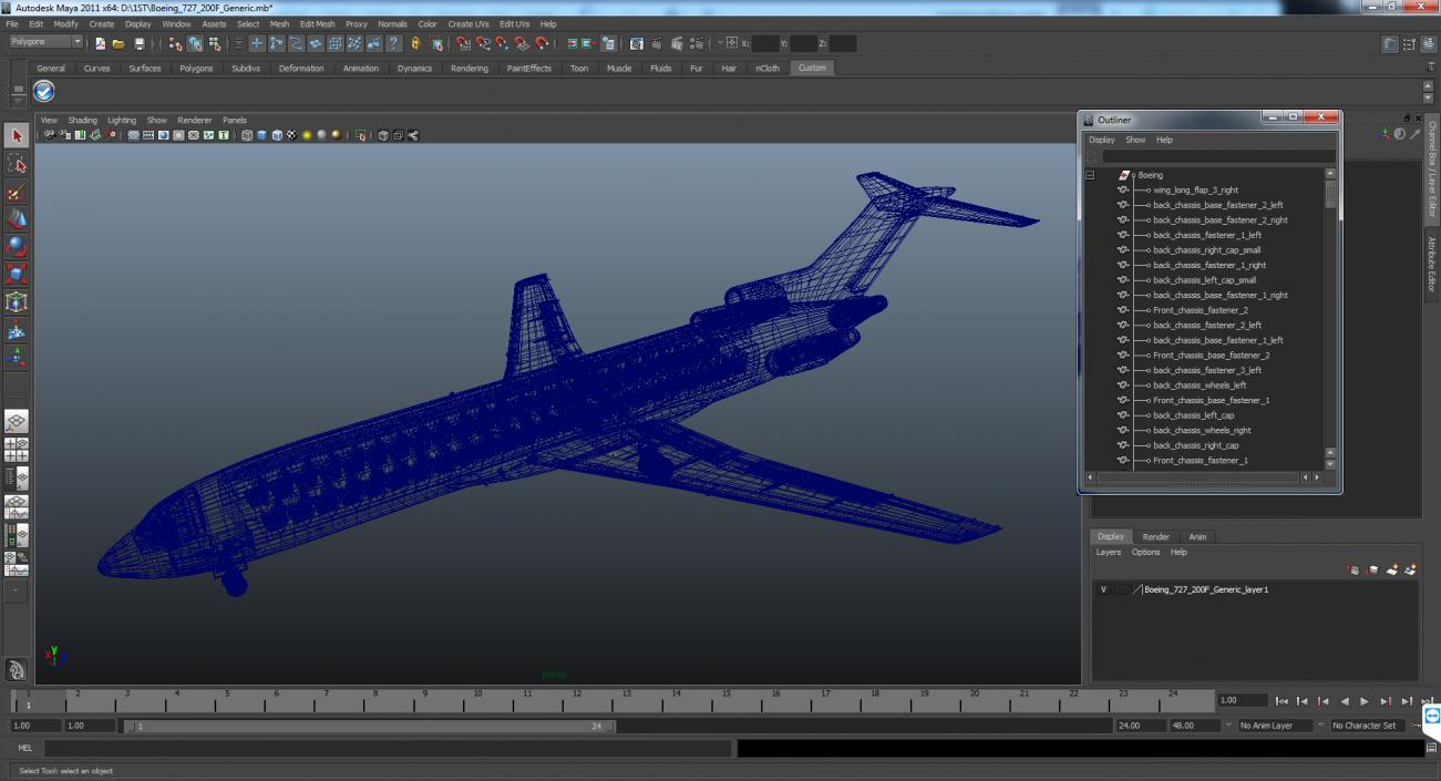 3D Boeing 727-200F Generic model