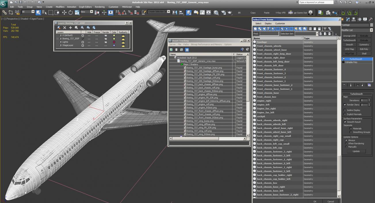 3D Boeing 727-200F Generic model