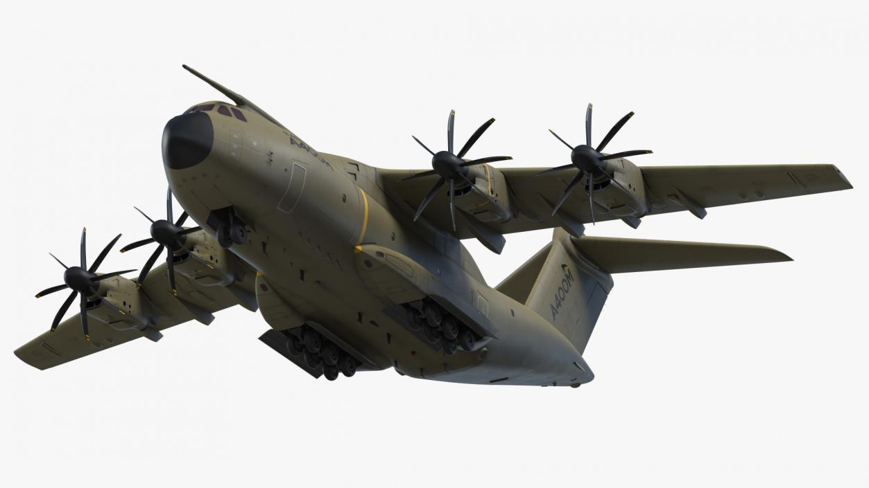 Airbus Atlas Military Transport Green Rigged 3D model