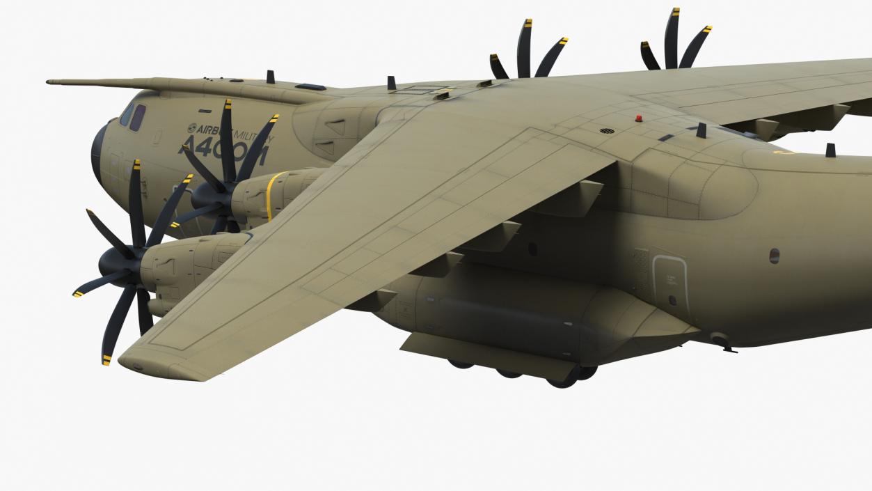 Airbus Atlas Military Transport Green Rigged 3D model