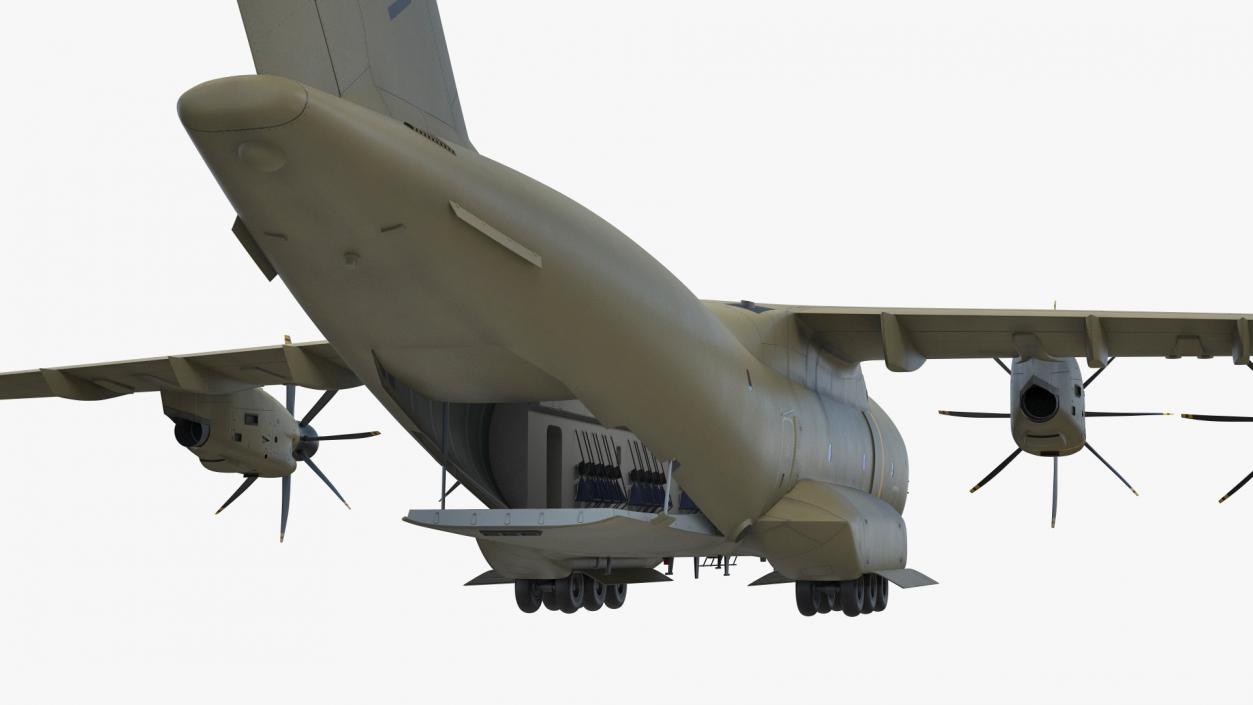 Airbus Atlas Military Transport Green Rigged 3D model