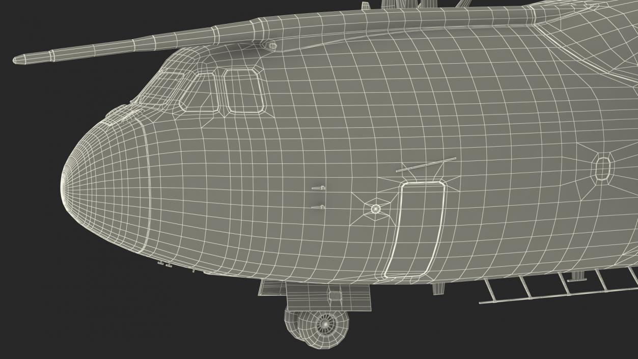 Airbus Atlas Military Transport Green Rigged 3D model