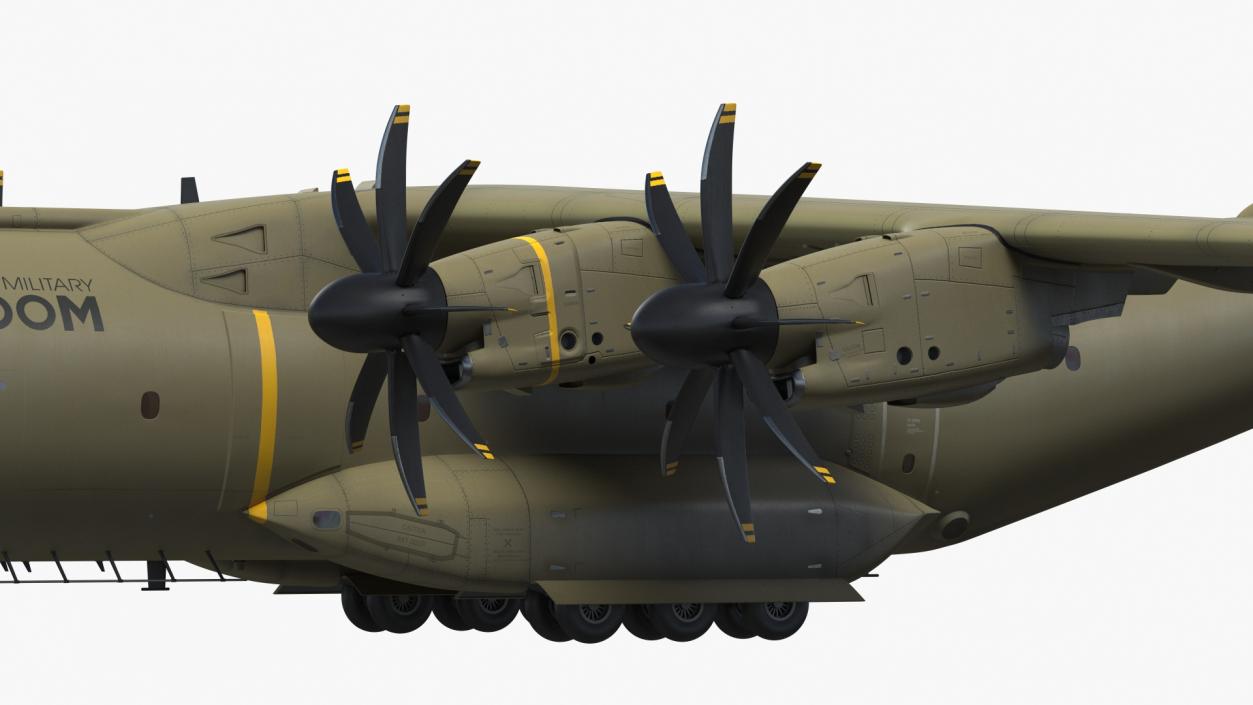 Airbus Atlas Military Transport Green Rigged 3D model